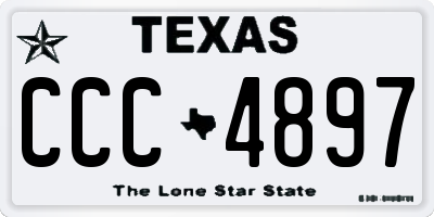 TX license plate CCC4897