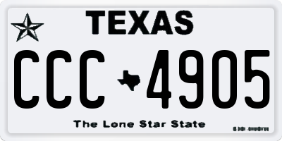 TX license plate CCC4905