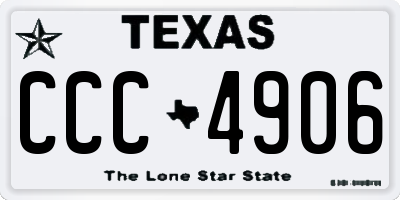 TX license plate CCC4906