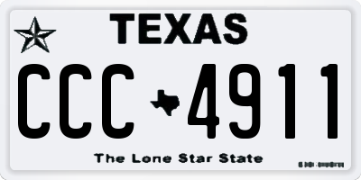 TX license plate CCC4911