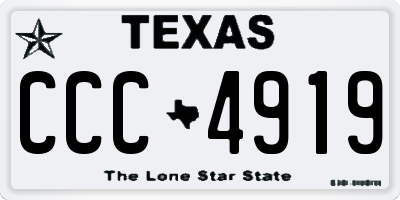 TX license plate CCC4919