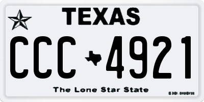 TX license plate CCC4921