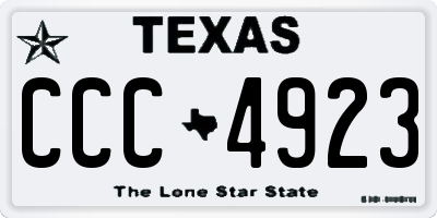 TX license plate CCC4923