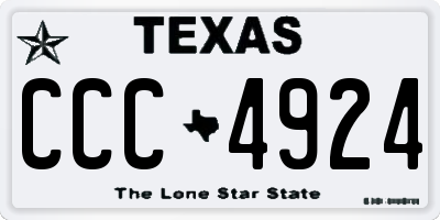 TX license plate CCC4924