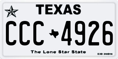 TX license plate CCC4926