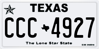 TX license plate CCC4927
