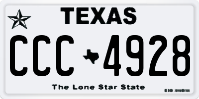 TX license plate CCC4928