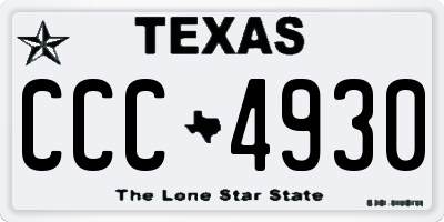 TX license plate CCC4930