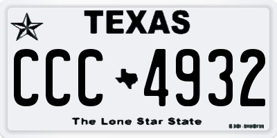TX license plate CCC4932