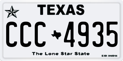 TX license plate CCC4935