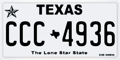 TX license plate CCC4936
