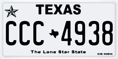 TX license plate CCC4938