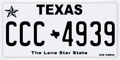 TX license plate CCC4939
