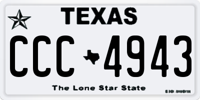 TX license plate CCC4943