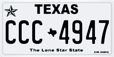 TX license plate CCC4947