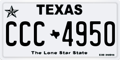 TX license plate CCC4950