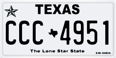 TX license plate CCC4951