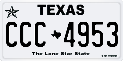 TX license plate CCC4953