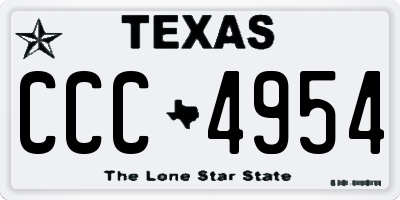 TX license plate CCC4954