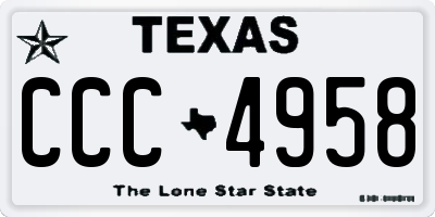 TX license plate CCC4958