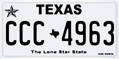 TX license plate CCC4963