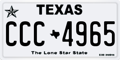 TX license plate CCC4965