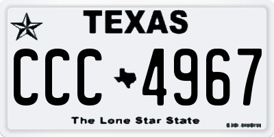 TX license plate CCC4967