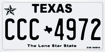TX license plate CCC4972