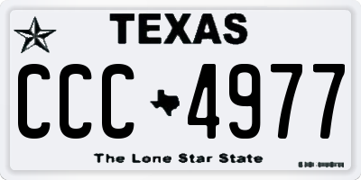 TX license plate CCC4977