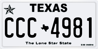 TX license plate CCC4981
