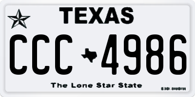 TX license plate CCC4986