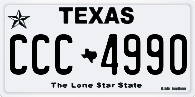 TX license plate CCC4990