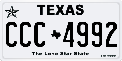 TX license plate CCC4992