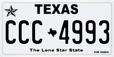 TX license plate CCC4993