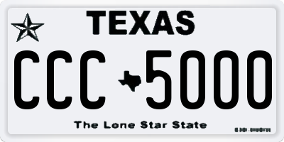 TX license plate CCC5000