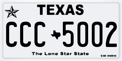 TX license plate CCC5002