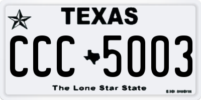 TX license plate CCC5003