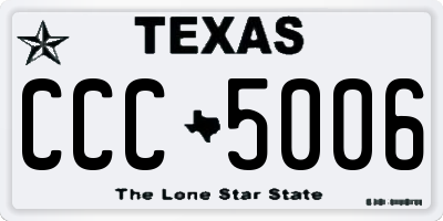 TX license plate CCC5006