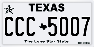 TX license plate CCC5007