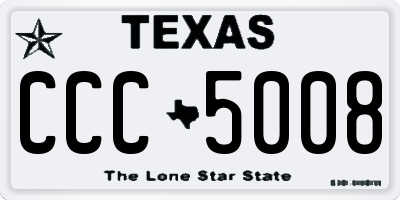 TX license plate CCC5008