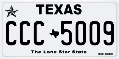 TX license plate CCC5009