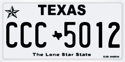 TX license plate CCC5012