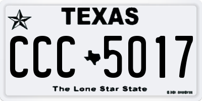 TX license plate CCC5017