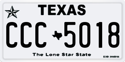 TX license plate CCC5018