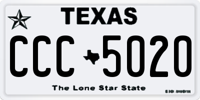 TX license plate CCC5020