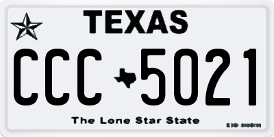 TX license plate CCC5021