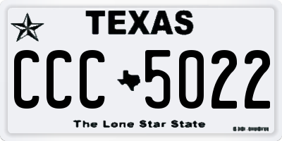 TX license plate CCC5022