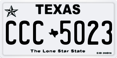 TX license plate CCC5023