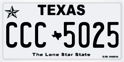 TX license plate CCC5025