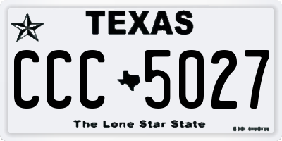 TX license plate CCC5027